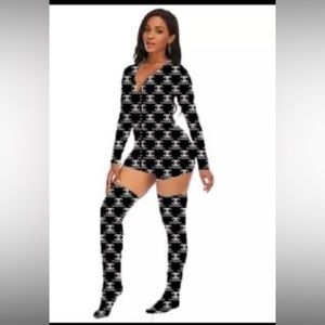Brand new onesie with matching thigh high socks